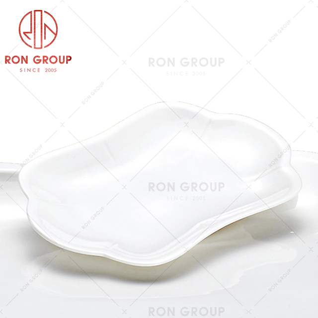 Lovely style hotel tableware white elegant design restaurant large medium plate