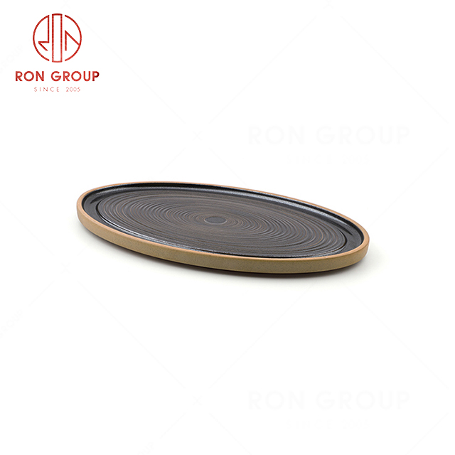 RN0040P00335-36  Wholesale Unique Design Gold Rim Egg-shape Plate