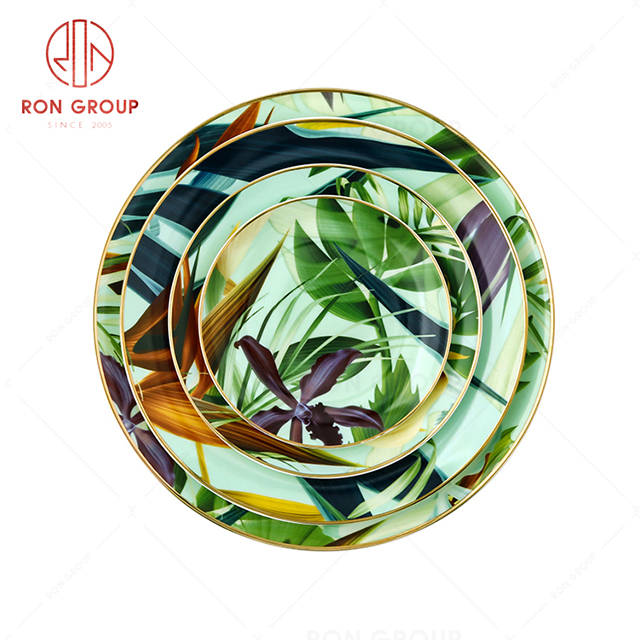 No middleman art design quality guaranteed restaurant wedding party ceramic tableware round plate