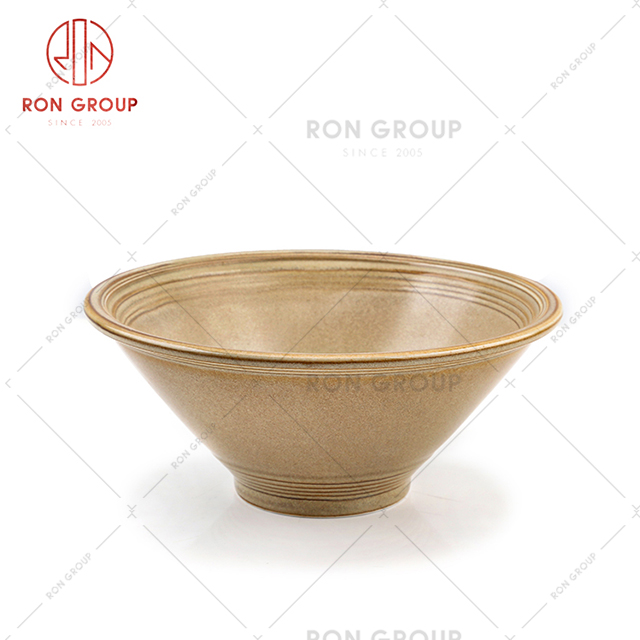 special design American style cheap ceramic bamboo hat shape bowl