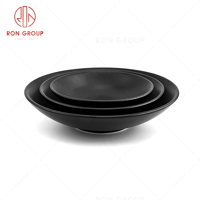 Frosted black hotel tableware high quality Japanese restaurant soup bowl