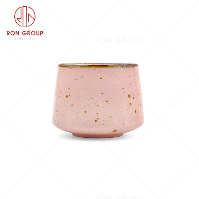 RonGroup New Color Pink Chip Proof Porcelain  Collection - Ceramic Drinkware Tea Cup 
