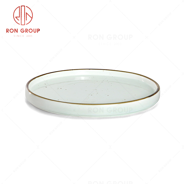 RonGroup New Color Chip Proof  Collection Misty White Bule -  Round Plate 