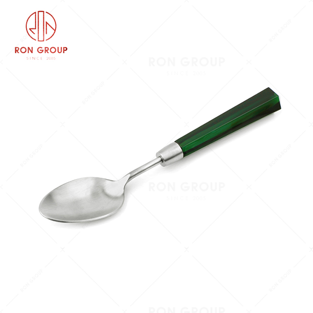 RN0068E00859 Unique Design Durable Diamond Handle Stainless Steel Dessert Spoon