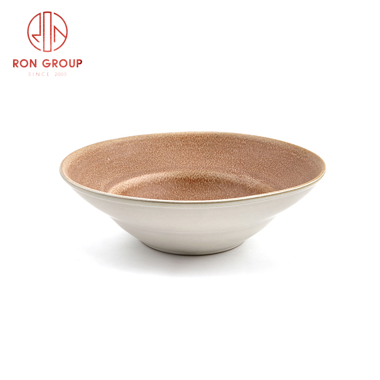 New arrived Asian style ceramic dinnerware set restaurant hotel supplies bamboo hat shape plate