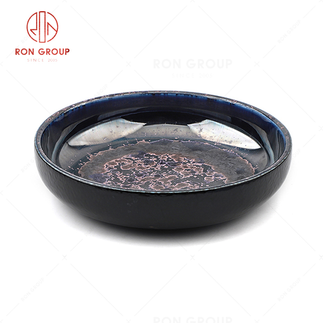 RN0660P00384 Wholesale High Quality  Blue Agate Series  Round Meal Plate