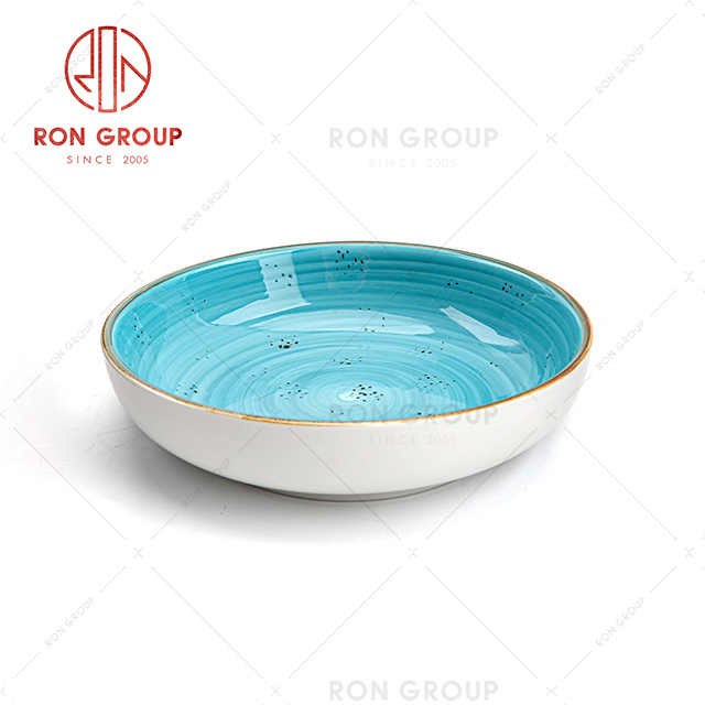 Northern Europe dinning plates ceramic  chess set blue plate table setting