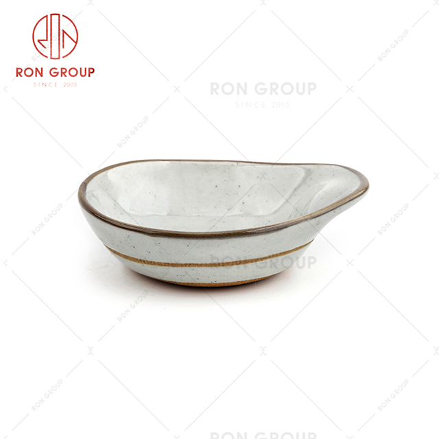 Simple design high-end restaurant tableware hotel elegant dinner handle bowl