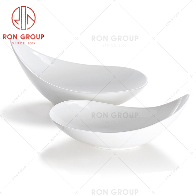 Eye catching design high-end hotel creative tableware snack fruit bowl with handle