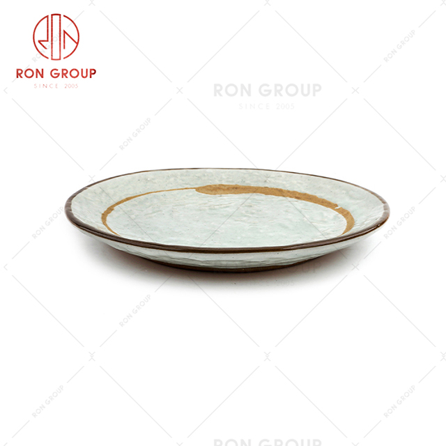 Wholesale supply restaurant ceramic tableware large medium-sized storn grain round plate