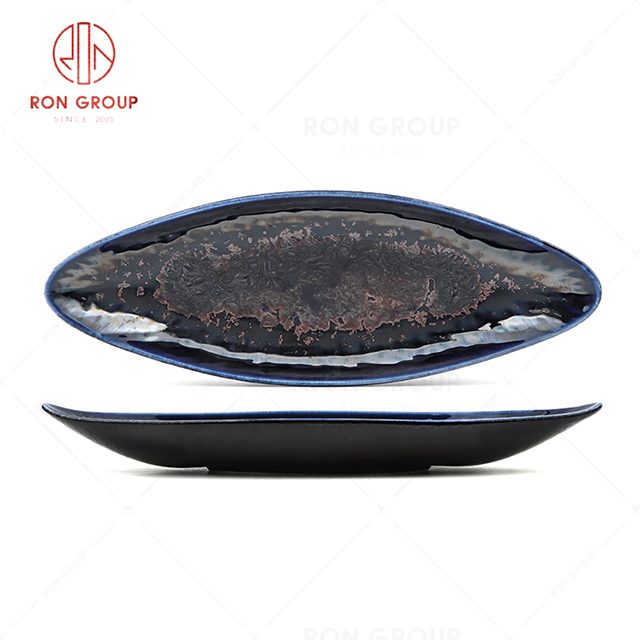 RN0660P00351 Wholesale Classic Style Blue Agate Series Double Pointed Plate