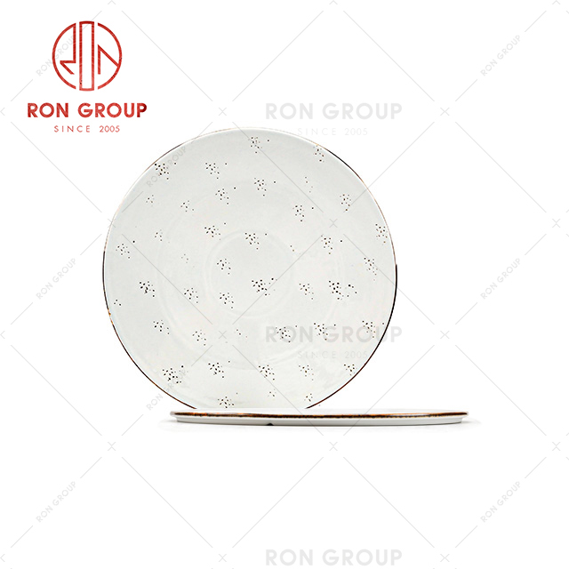 customized colorfu ceramic restaurant dinner round plate 
