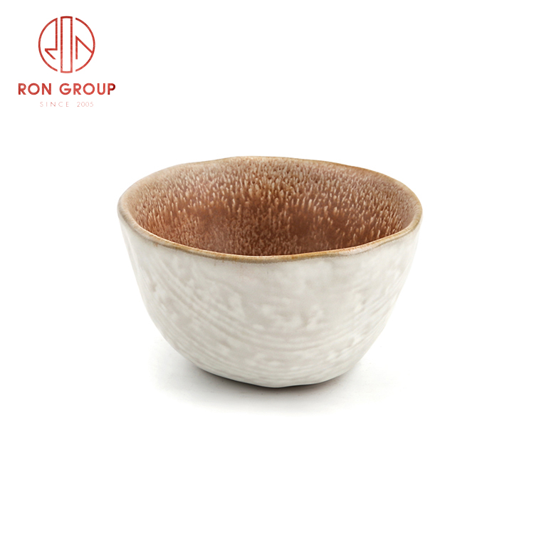 Wholesale Asian style ceramic dinnerware set restaurant hotel use cloth design ice cream bowl